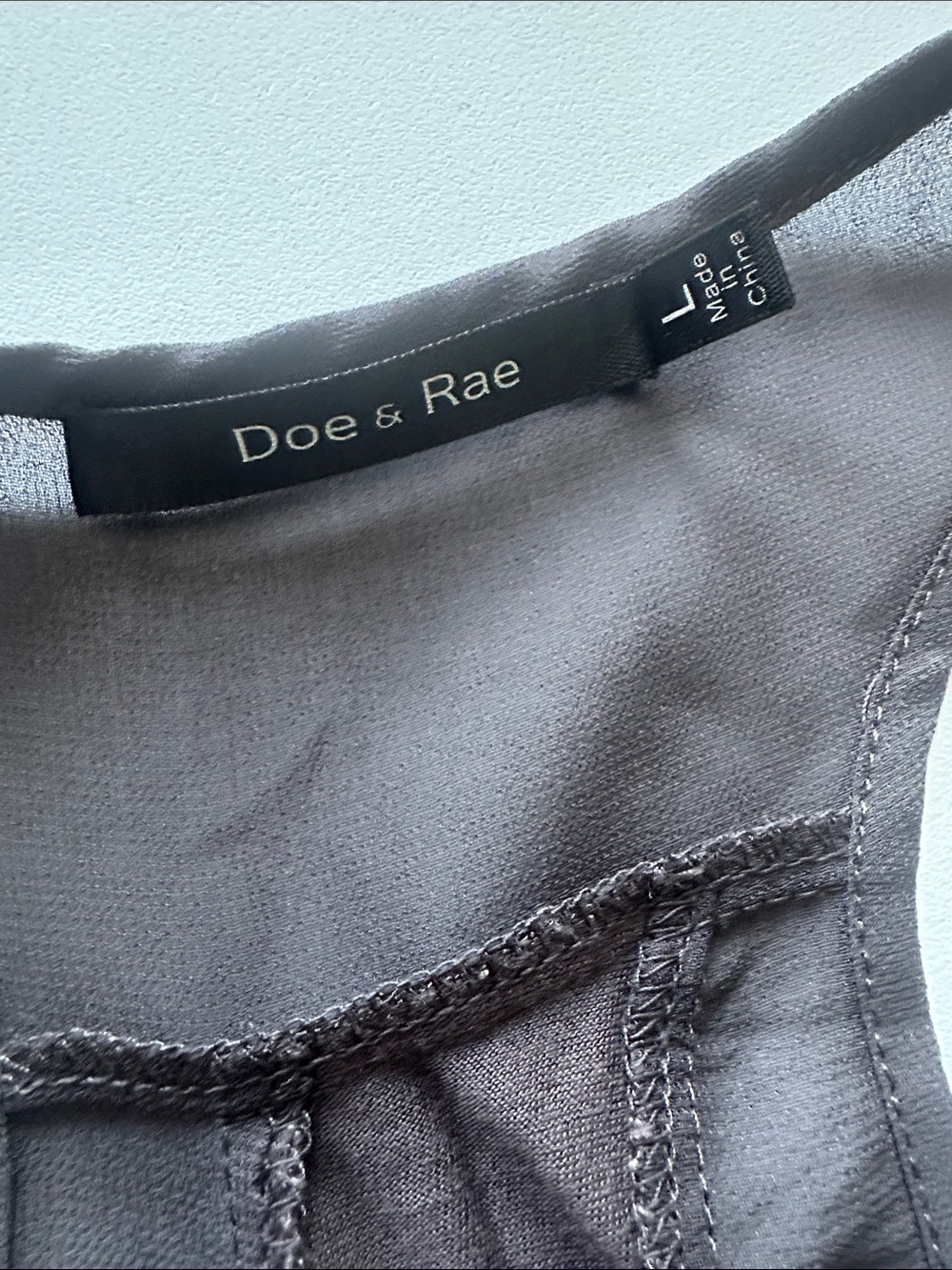 L—Doe & Rae Charcoal Gray Chiffon Racerback Camisole - Picture 2 of 11